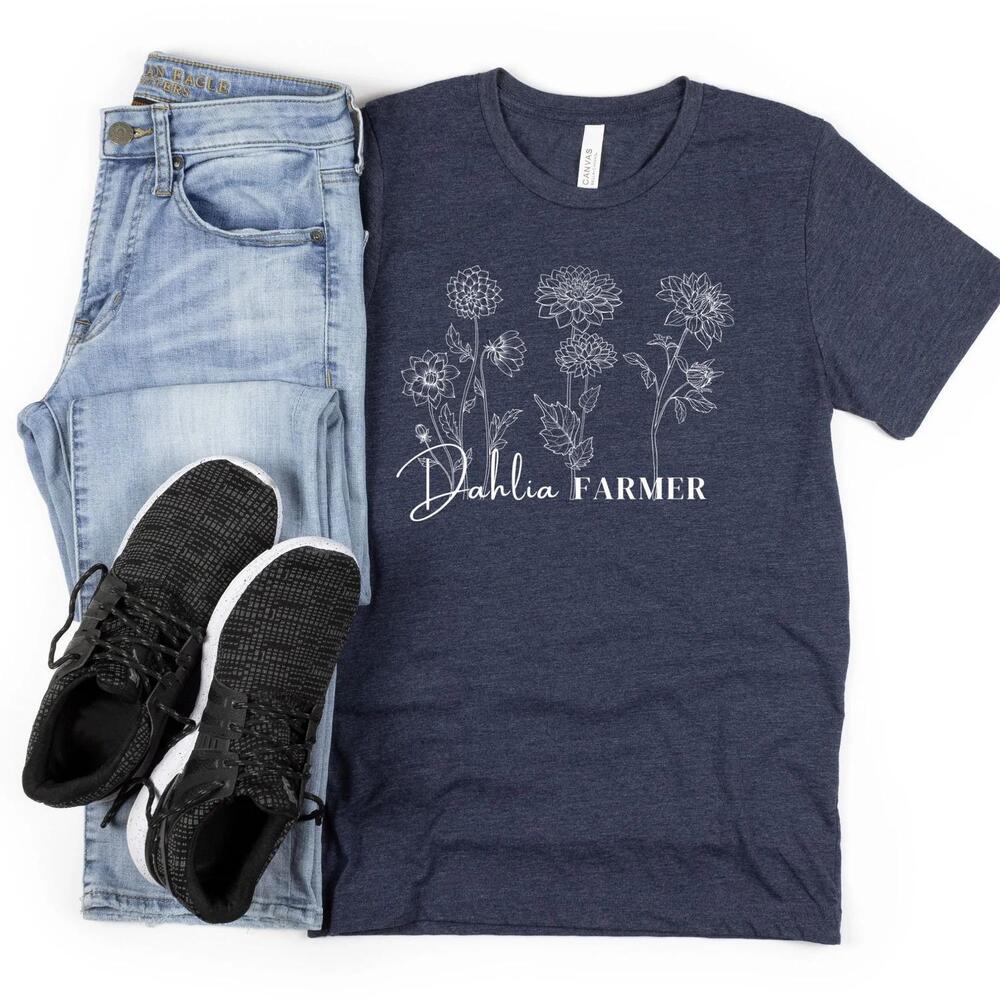 Dahlia Farmer Shirt, Dahlia Tshirt, Unisex Dahlia Shirt, Dahlia Addict,